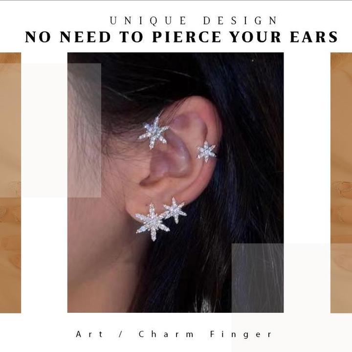 Pendientes De Diamantes Y Circonitas Sin Agujeros