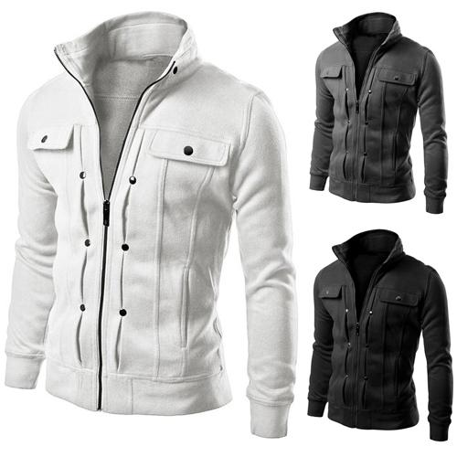 Chaqueta de hombre de suéter de cuello alto slim fit de moda