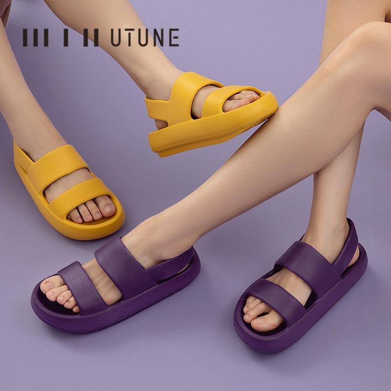 Sandalias antideslizantes de suela gruesa suave de verano para mujer