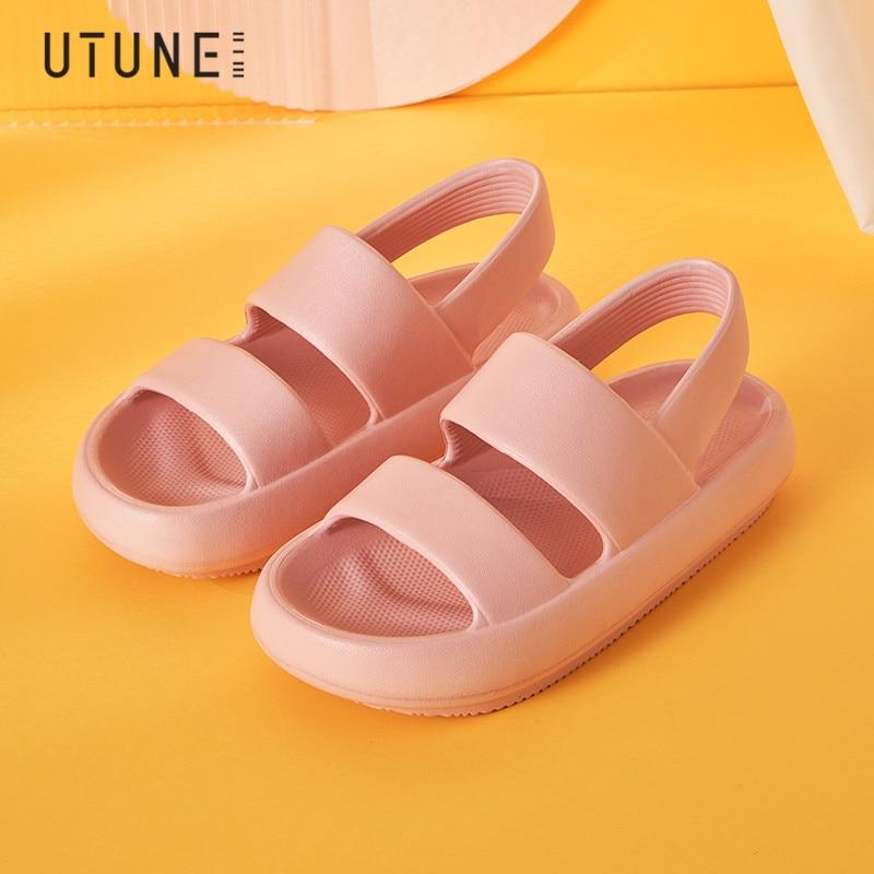 Sandalias antideslizantes de suela gruesa suave de verano para mujer