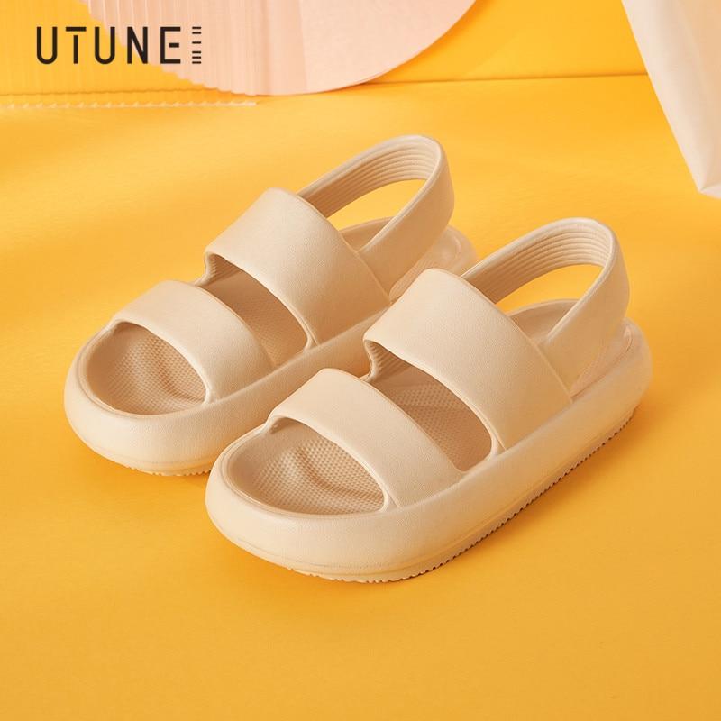 Sandalias antideslizantes de suela gruesa suave de verano para mujer