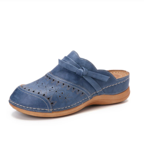 Cómodas sandalias de cuña de color liso sin cordones - MXbueno