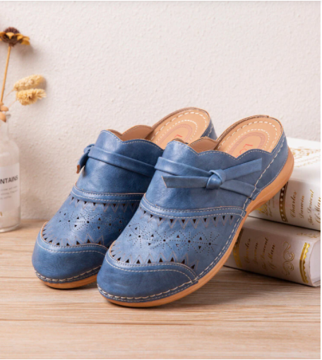 Cómodas sandalias de cuña de color liso sin cordones - MXbueno