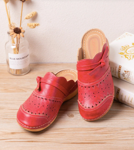 Cómodas sandalias de cuña de color liso sin cordones - MXbueno