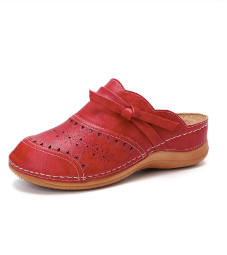 Cómodas sandalias de cuña de color liso sin cordones - MXbueno