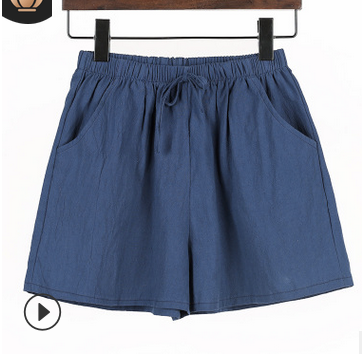 Pantalones cortos casuales de lino sueltos de talla grande - MXbueno