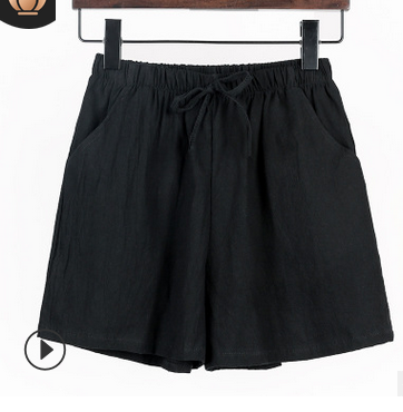 Pantalones cortos casuales de lino sueltos de talla grande - MXbueno