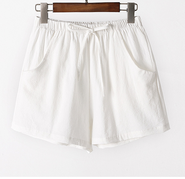 Pantalones cortos casuales de lino sueltos de talla grande - MXbueno