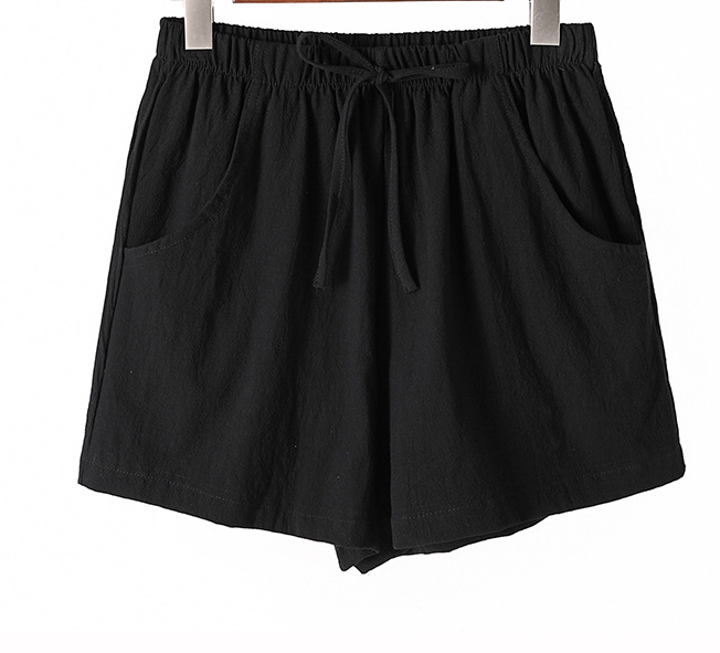 Pantalones cortos casuales de lino sueltos de talla grande - MXbueno