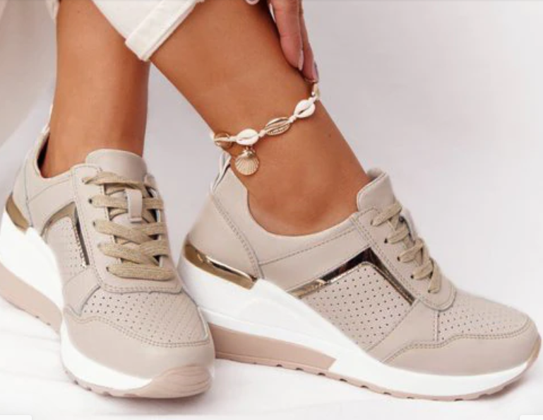 Zapatillas Deportivas De Cuña Con Cordones