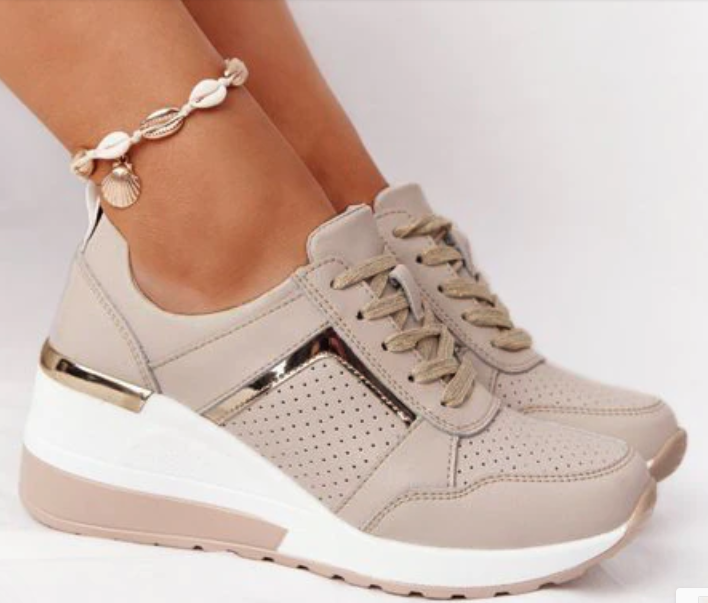 Zapatillas Deportivas De Cuña Con Cordones