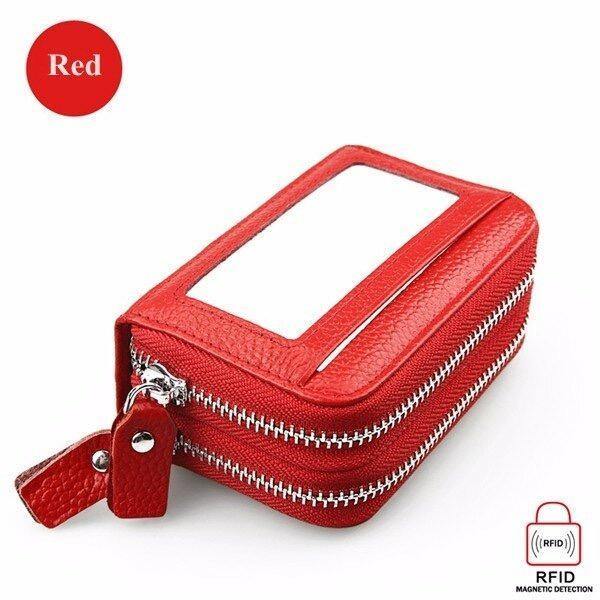 RFID ANTIMAGNETIC GENUINE LEATHER 11 COLORS 11 CARD SLOTS CARD HOLDER PURSE - MXbueno