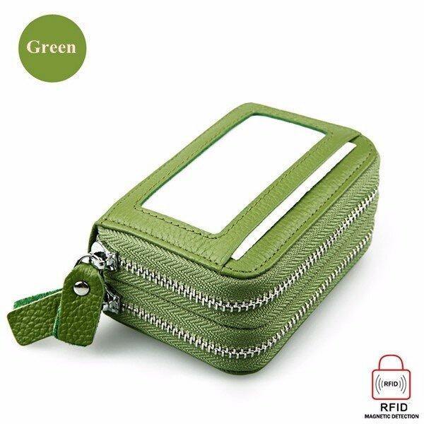 RFID ANTIMAGNETIC GENUINE LEATHER 11 COLORS 11 CARD SLOTS CARD HOLDER PURSE - MXbueno