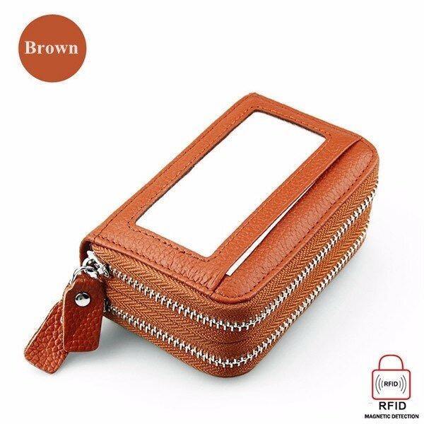 RFID ANTIMAGNETIC GENUINE LEATHER 11 COLORS 11 CARD SLOTS CARD HOLDER PURSE - MXbueno