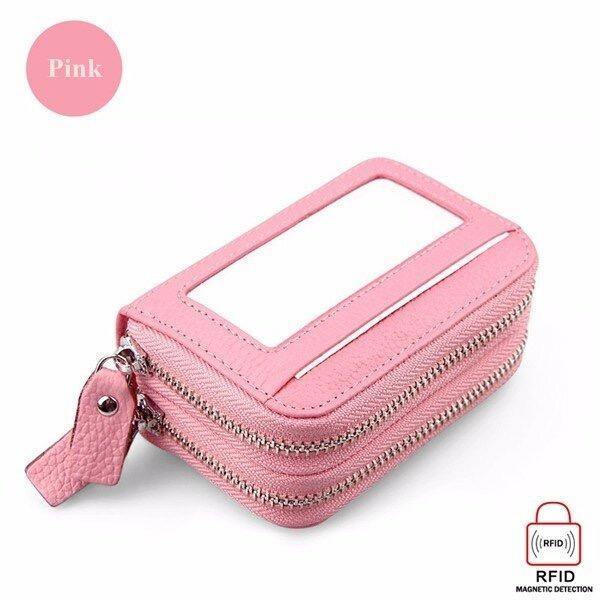 RFID ANTIMAGNETIC GENUINE LEATHER 11 COLORS 11 CARD SLOTS CARD HOLDER PURSE - MXbueno