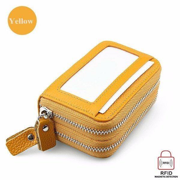 RFID ANTIMAGNETIC GENUINE LEATHER 11 COLORS 11 CARD SLOTS CARD HOLDER PURSE - MXbueno