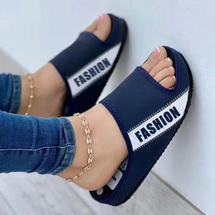 [W-Zapato] Nuevas Sandalias Planas De Tela Con Punta Abierta De Verano.