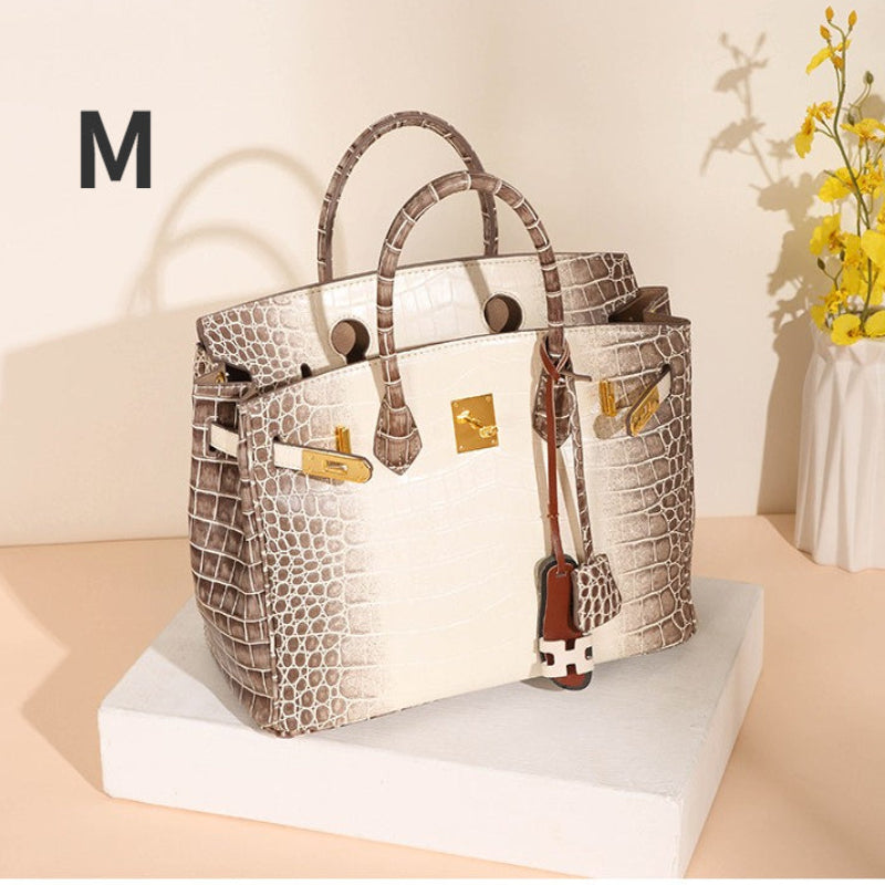 [W-Bolso] 2022 Nuevo Patrón De Cocodrilo De Moda Bolso De Platino Textura Atmósfera Bolso Mensajero