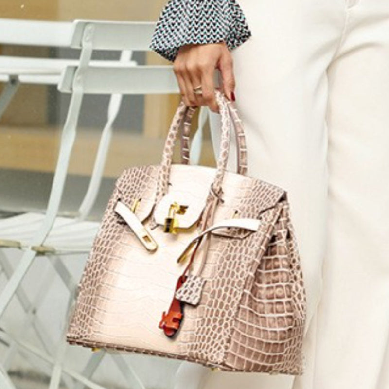 [W-Bolso] 2022 Nuevo Patrón De Cocodrilo De Moda Bolso De Platino Textura Atmósfera Bolso Mensajero