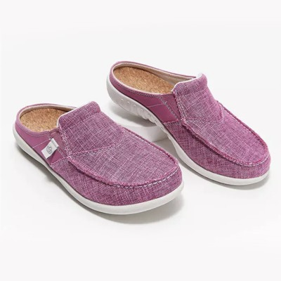 [W-Zapato] Pantuflas Planas Con Punta Redonda Y Comodidad Casual