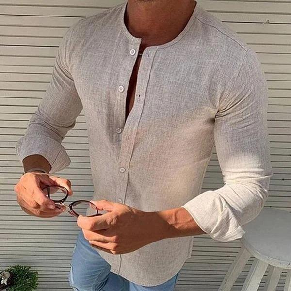 Camisas de manga larga para hombre de moda - MXbueno
