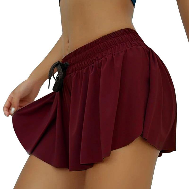 Pantalones cortos para correr con falda y glúteos 2 en 1 para mujer - MXbueno
