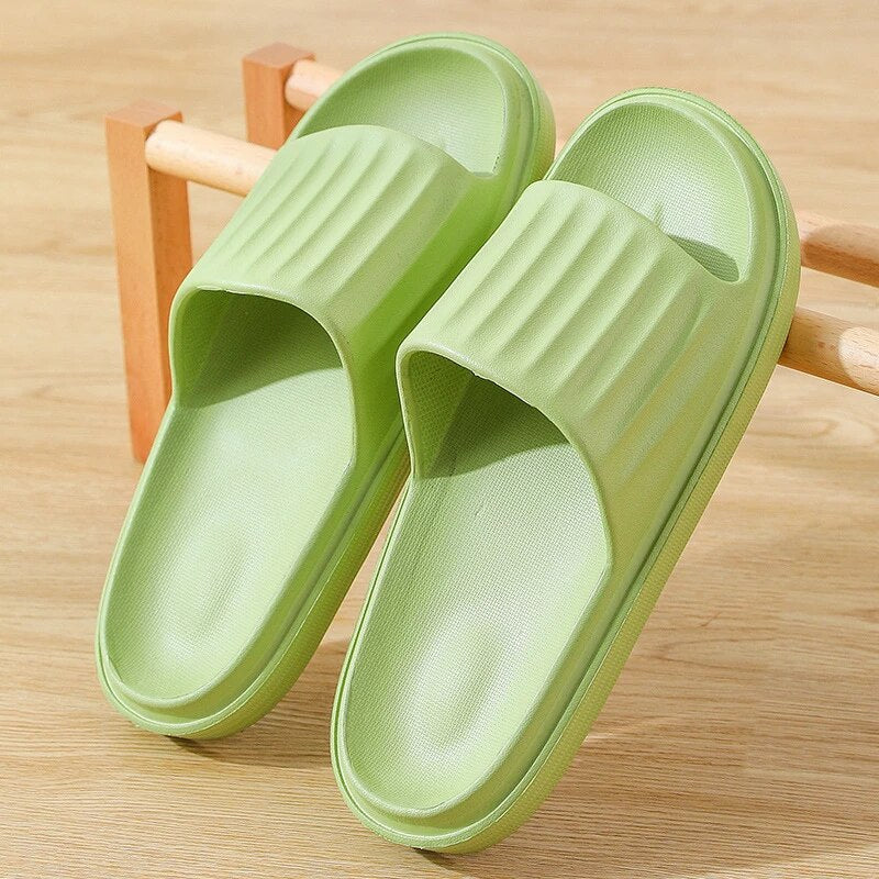 [W-Zapato] 2022 Zapatillas De Baño Con Plataforma Gruesa Para Mujer, Chanclas Antideslizantes Con Suela Blanda De EVA Para Interiores