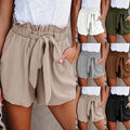 [W-Ropa] Shorts De Pernera Ancha Con Cordones Y Bolsillo