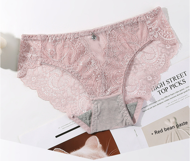 [W-Ropa Interior] Bragas De Encaje Transpirables Antibacterianas Ultrafinas