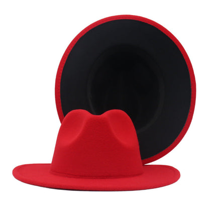 Sombrero De Fieltro De Lana De Doble Cara Estilo étnico Sombrero De Jazz A Juego De Colores