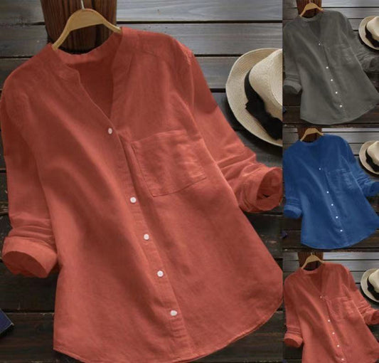 [W-Ropa] Camisas Relajadas De Lino Y Algodón Hechas A Mano Japonesas