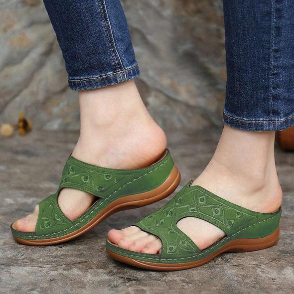 😘 Zapatos De Playa Con Bordado De Tacón De Cuña De Moda De Verano Para Mujer Sandalias De Mujer