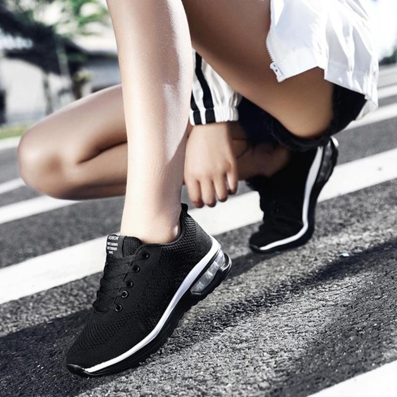 Deportes De Colchón De Aire Para Correr Cómodos Zapatos Tejidos Voladores De Malla Transpirable