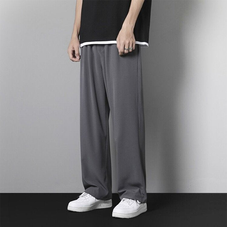 [M-Ropa] Pantalones Rectos De Seda De Hielo Para Hombre