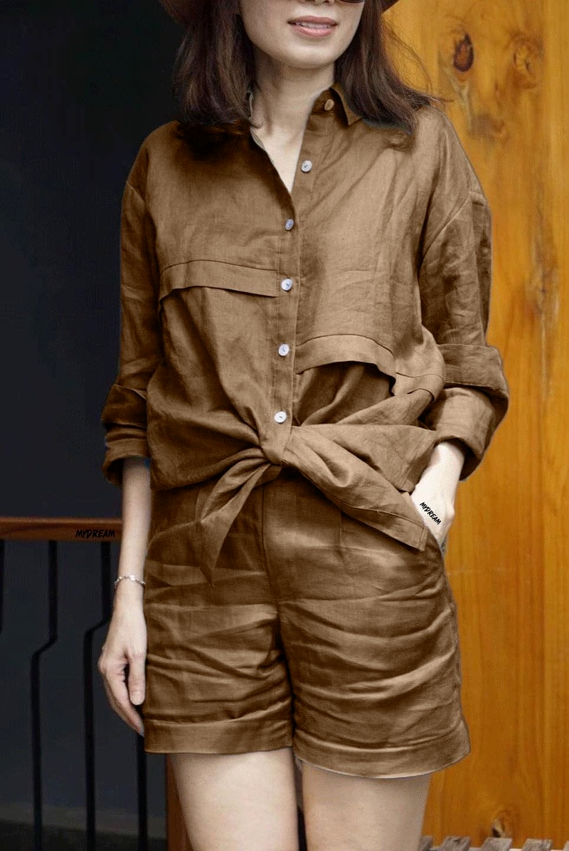 [W-Ropa] Traje De Camisa Informal De Temperamento 2022