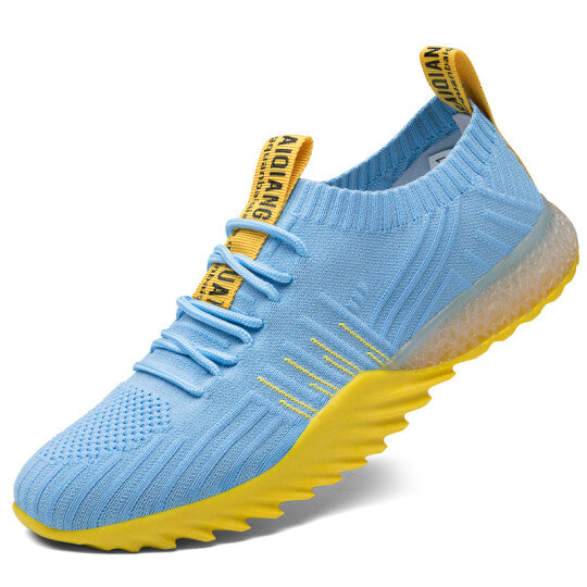 Zapatillas Deportivas Con Cordones Transpirables De Punto Con Bloques De Color