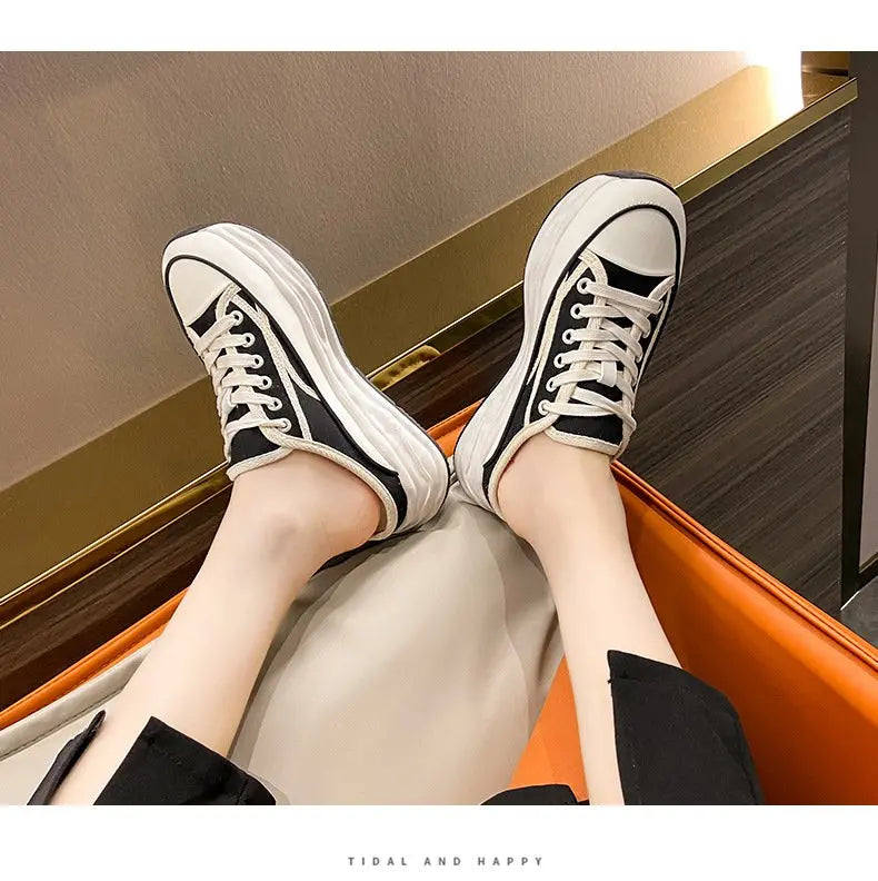 Zapatillas Envueltas En La Cabeza Y Media Zapatillas Con Suela Gruesa