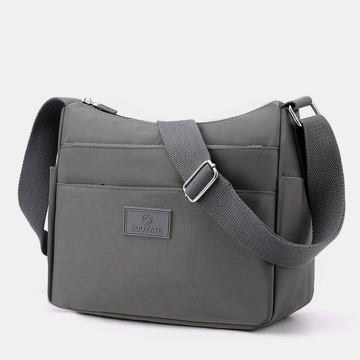 Bolso De Mujer Espacioso Con Varios Bolsillos, Bolso De Hombro Tipo Bandolera Informal De Color Sólido