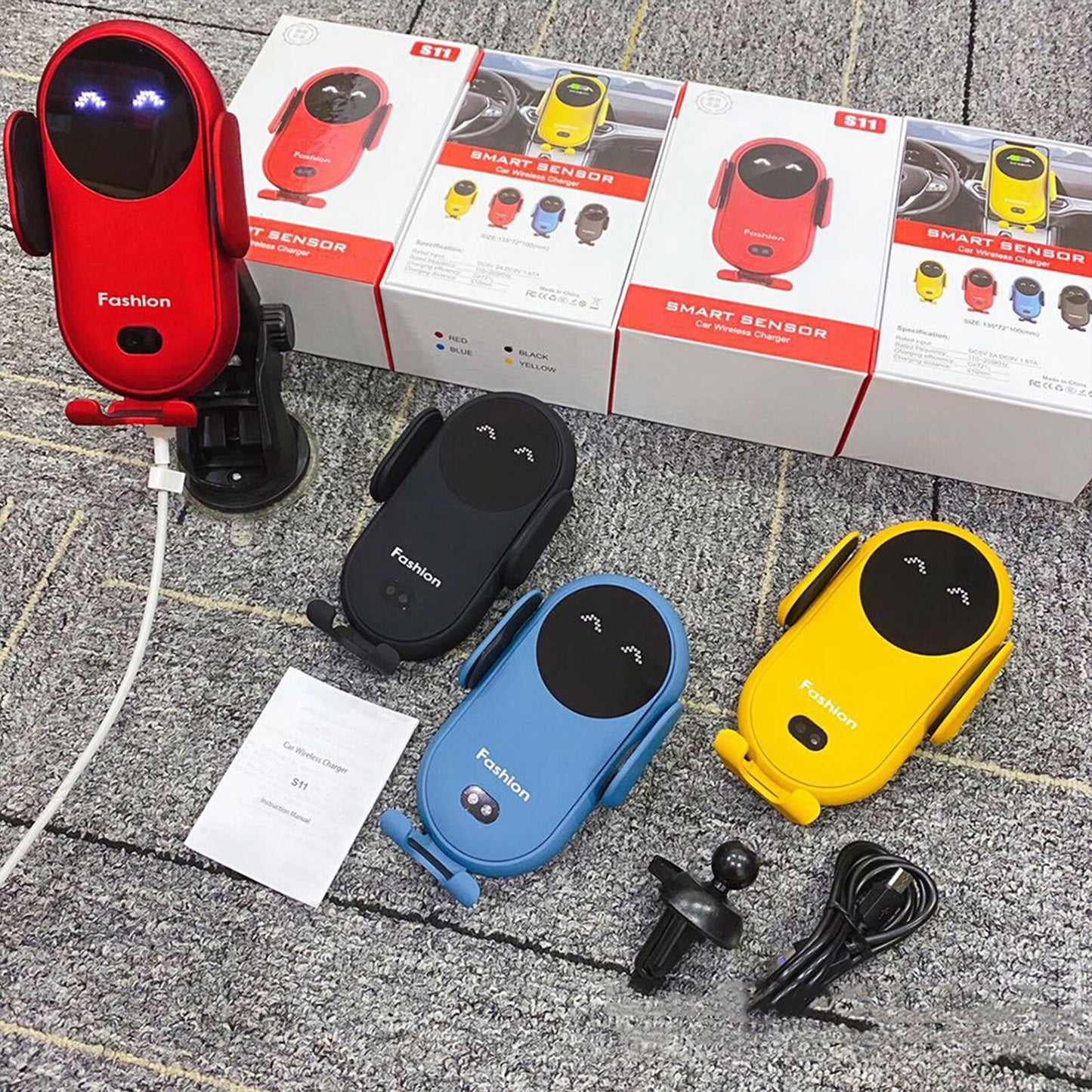 Soporte Para Teléfono Con Cargador Inalámbrico Para Coche Inteligente