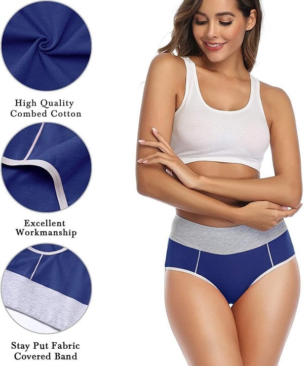 [W-Ropa Interior] 6 PCS 🔥 Nuevas Bragas De Algodón De Talle Alto De Talla Grande