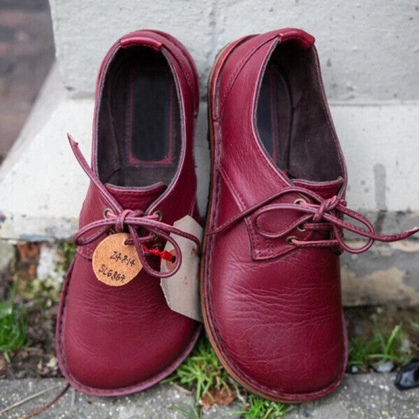 Zapatos Planos Cómodos Con Cordones Para Mujer