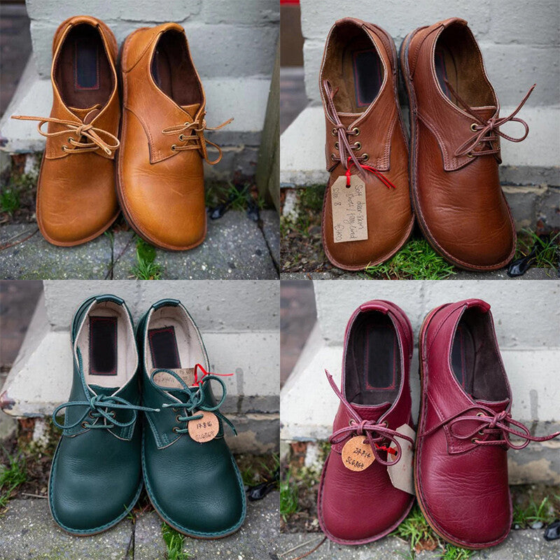 Zapatos Planos Cómodos Con Cordones Para Mujer