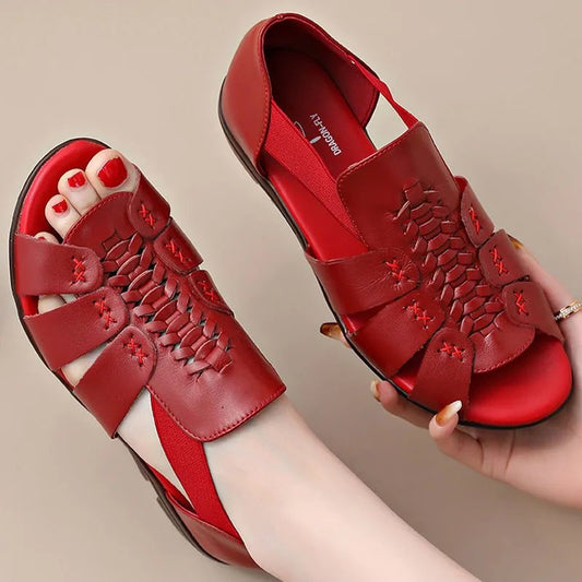 [W-Zapato] Zapatos De Piel Hueca Suave Con Suela De Goma