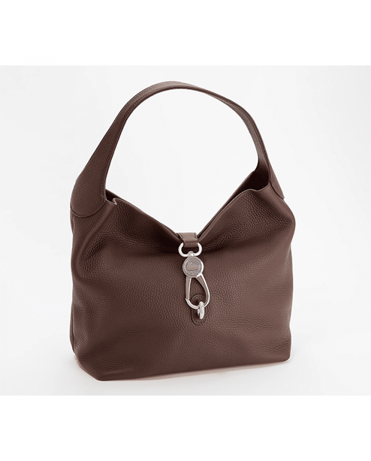 [W-Bolso] Bolso Hobo Pebble Con Cierre De Logo