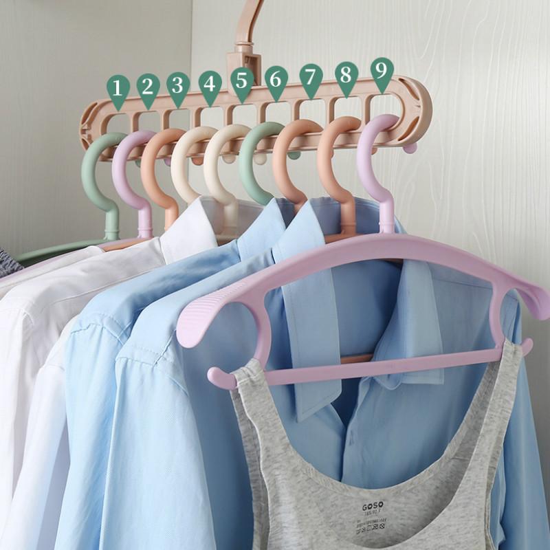 Percha giratoria de nueve orificios para ropa plegable multifuncional*2