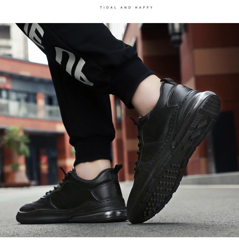 Moda Hombres Zapatillas de Cuero Aire Zapatos Tide Suela de Goma