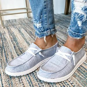 Zapatillas de lona para mujer con cordones