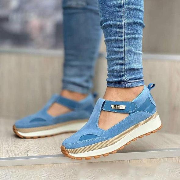 Sandalias De Verano Con Hebilla Redonda Y Talla Grande