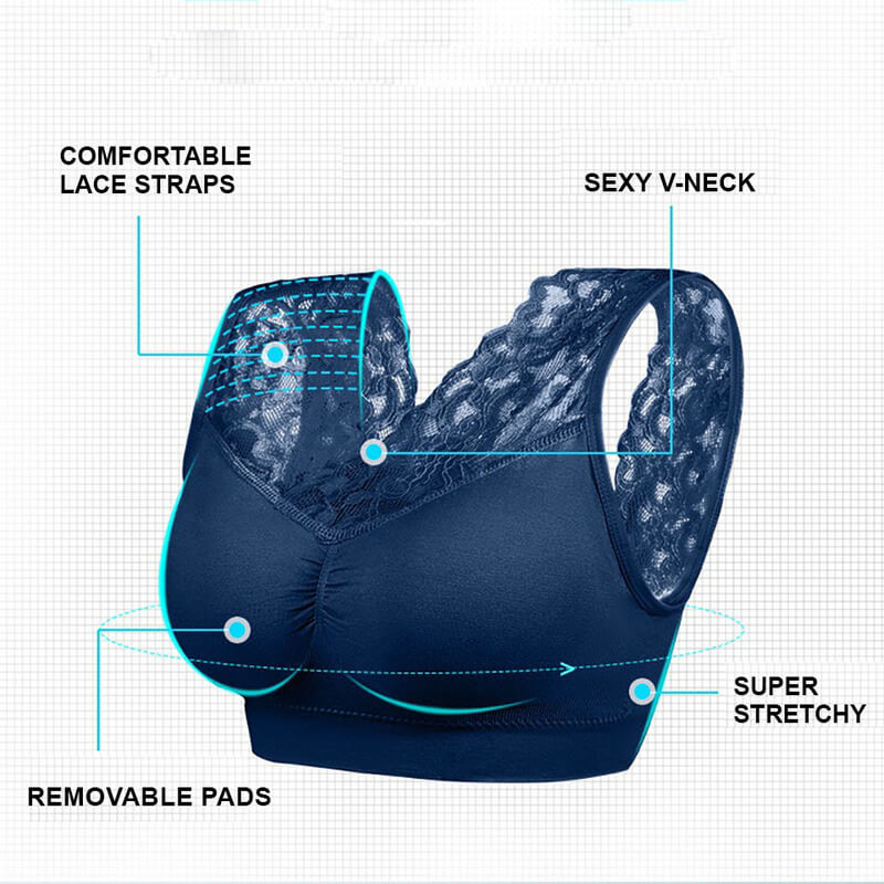 Sujetador De Encaje Transpirable Superelástico Push Up Comfort