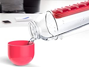 Botella de agua con taza de agua creativa con caja de medicina portátil de siete días